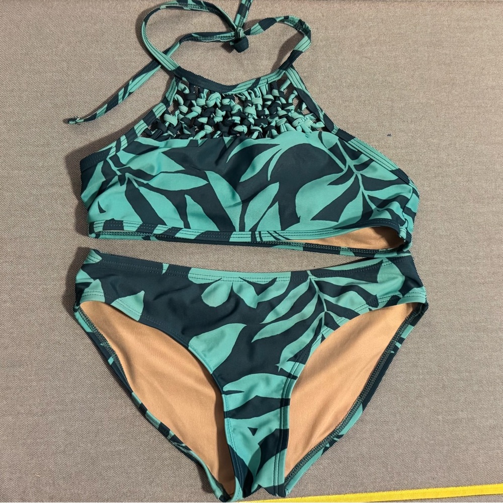 Old Navy Teal and Beige Bikini Bottoms